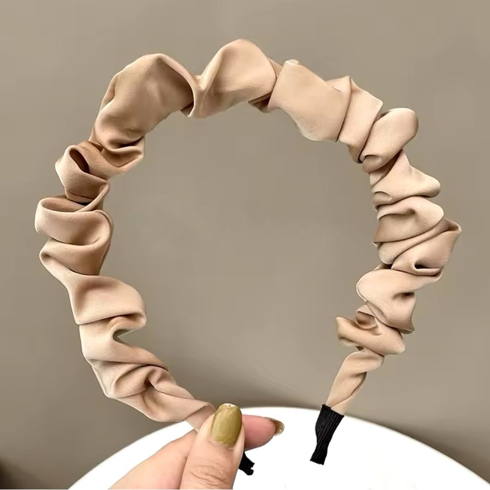 Ruched Satin Champagne Headband Cocktail Party Headband for Women NEW